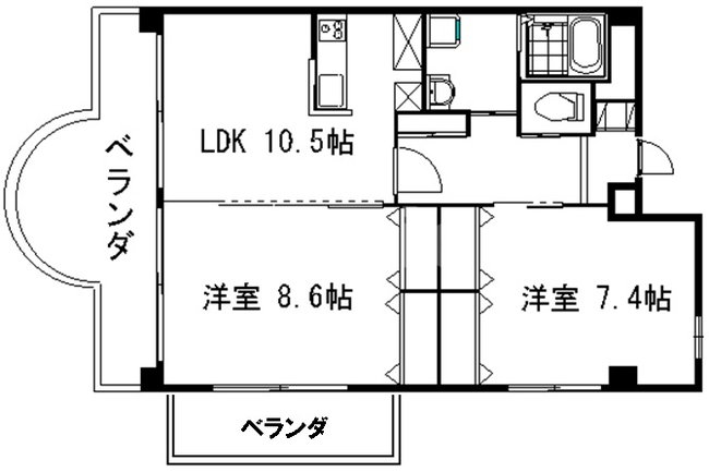 B3タイプ　２面バルコニー